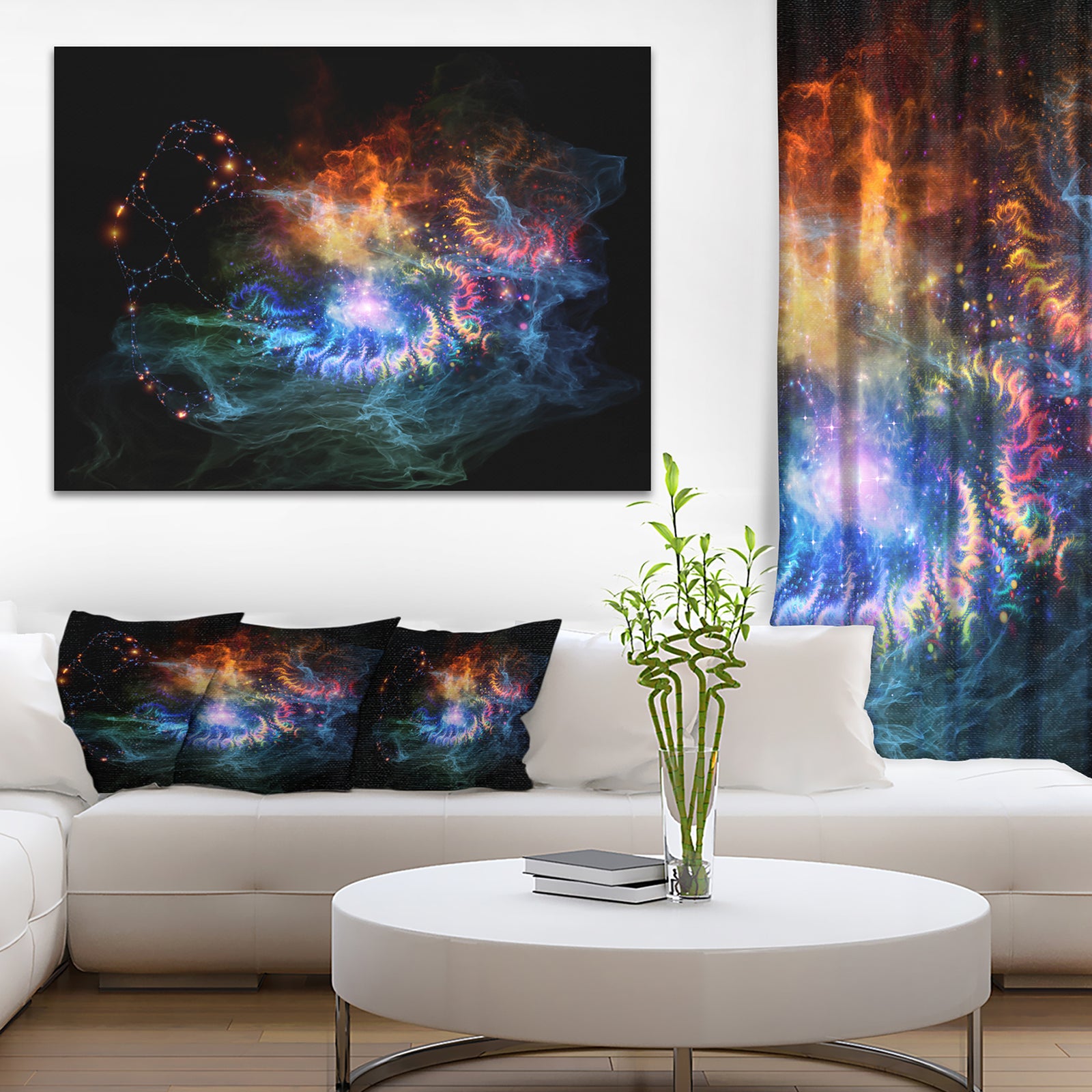 Flame Lights of Network - Abstract Digital Art Canvas Print
