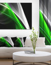 Fractal Lines Green White - Abstract Digital Art Canvas Print