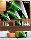 Fractal Lines Green White - Abstract Digital Art Canvas Print