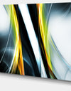 Fractal Lines Yellow White - Abstract Digital Art Canvas Print