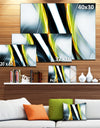 Fractal Lines Yellow White - Abstract Digital Art Canvas Print