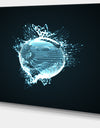 Glowing Blue 3D Sphere - Abstract Digital Art Canvas Print