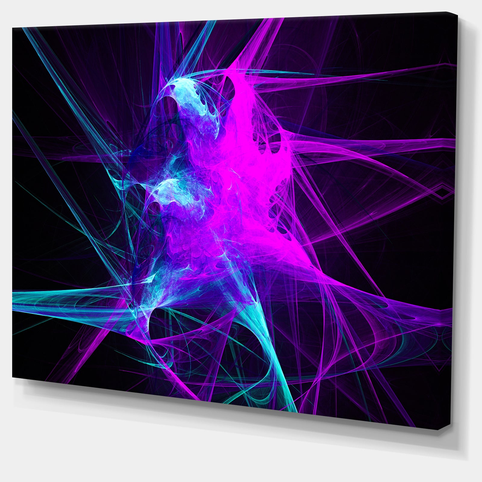 Purple Glowing Ball of Smoke - Abstract Digital Art Canvas Print