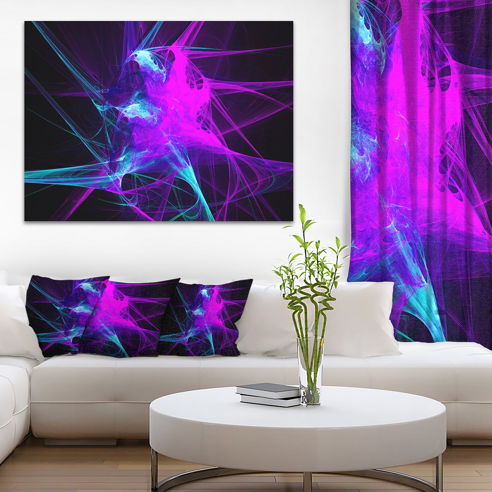 Purple Glowing Ball of Smoke - Abstract Digital Art Canvas Print