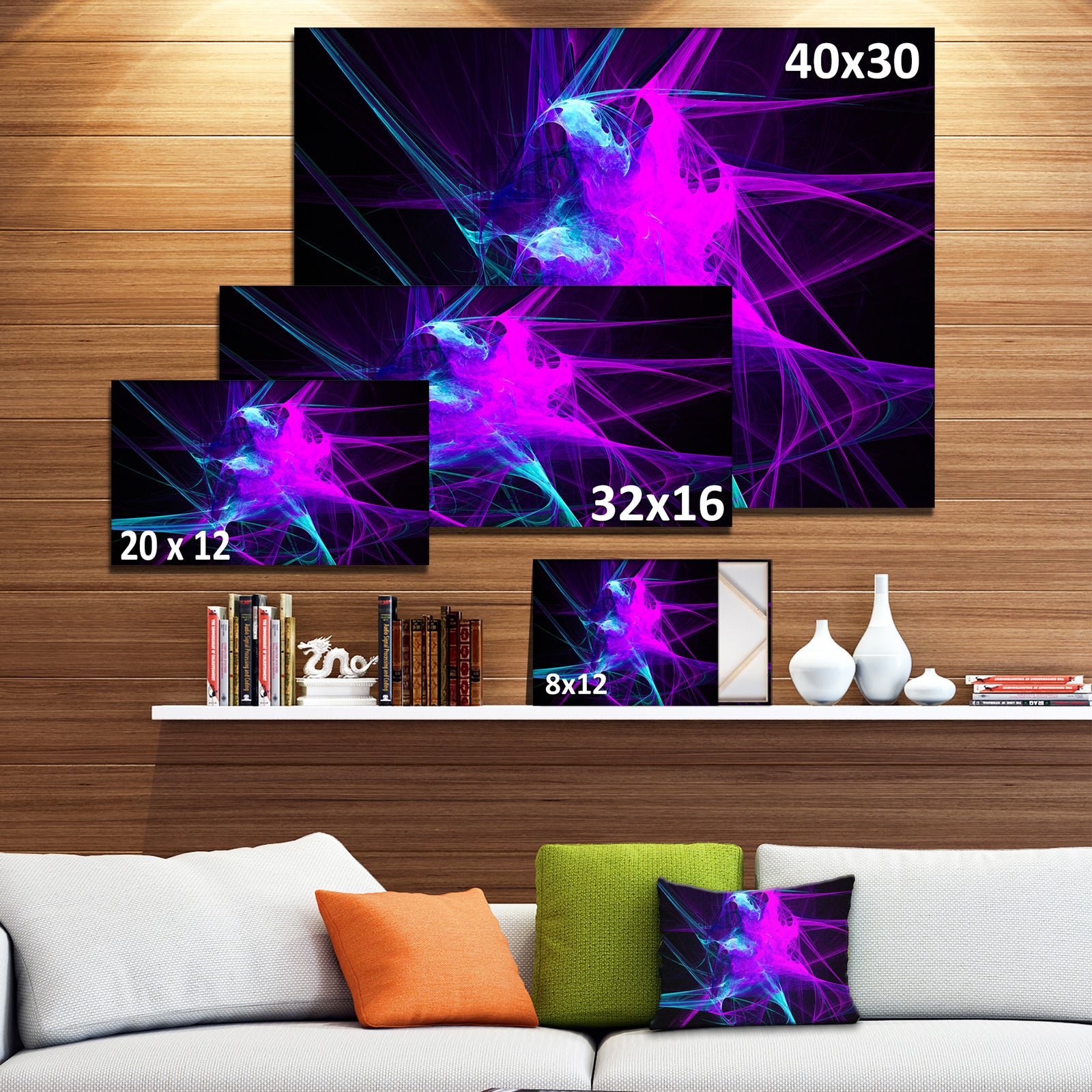 Purple Glowing Ball of Smoke - Abstract Digital Art Canvas Print