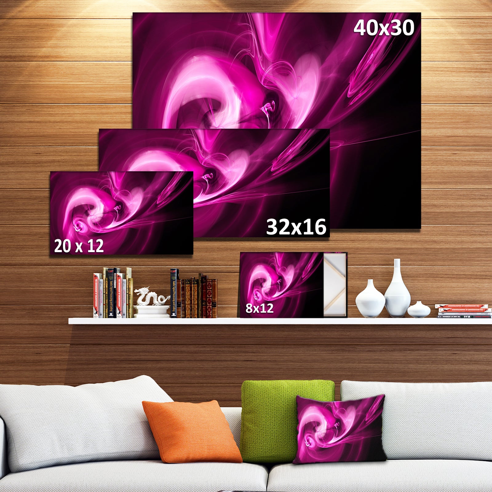 Colored Smoke Spiral Purple - Abstract Digital Art Canvas Print