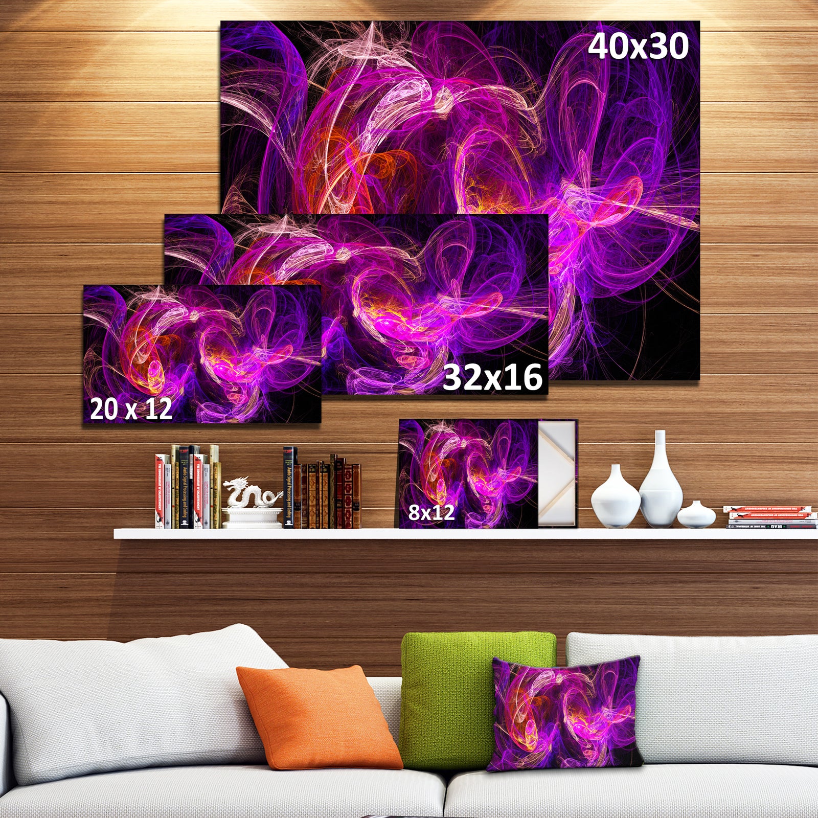 Colored Smoke Blue Purple - Abstract Digital Art Canvas Print