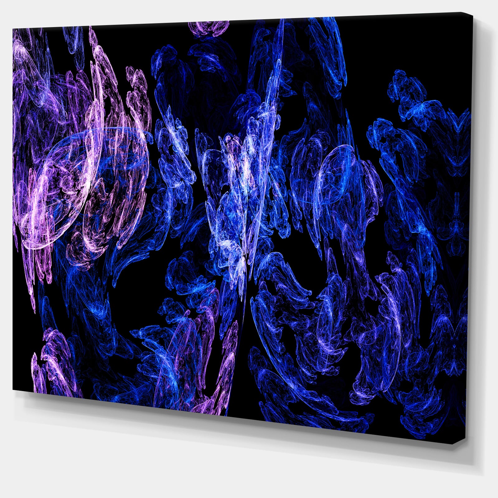 Dark Blue Fractal Desktop Wallpaper - Abstract Digital Canvas Print