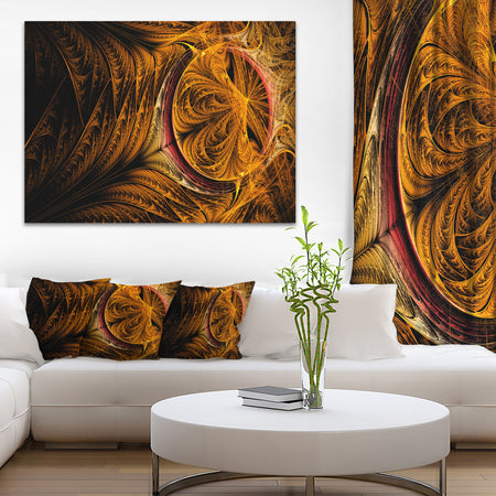 Golden Fractal Desktop Wallpaper - Abstract Digital Canvas Print