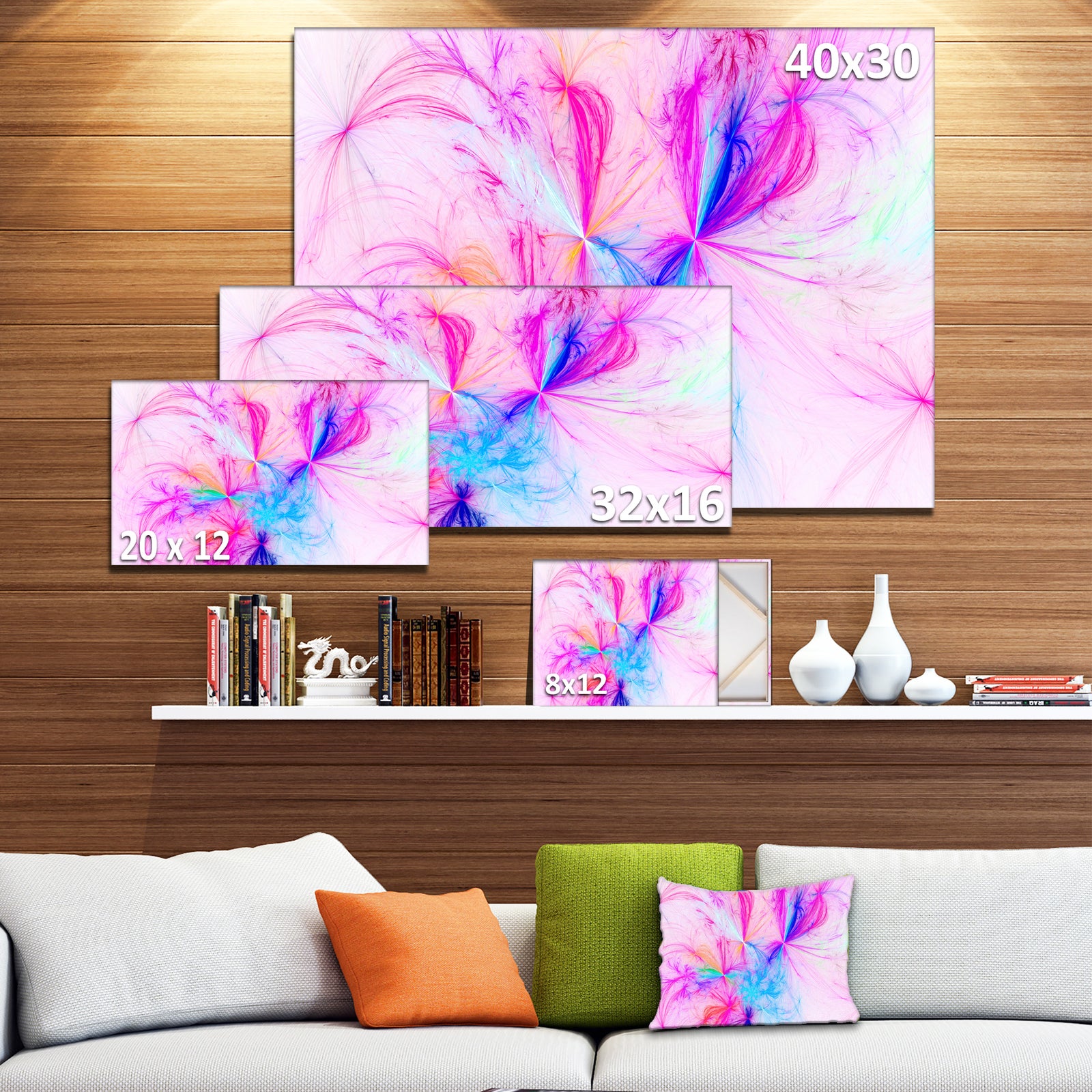 Christmas Fireworks Pink - Digital Art Canvas Print