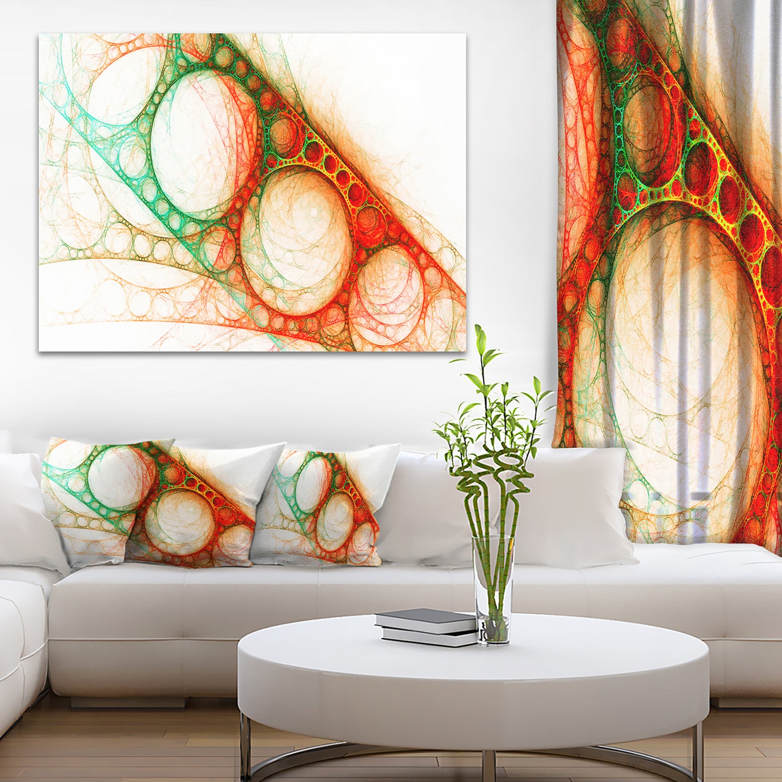 Red Green Metal Constructions - Abstract Digital Art Canvas Print