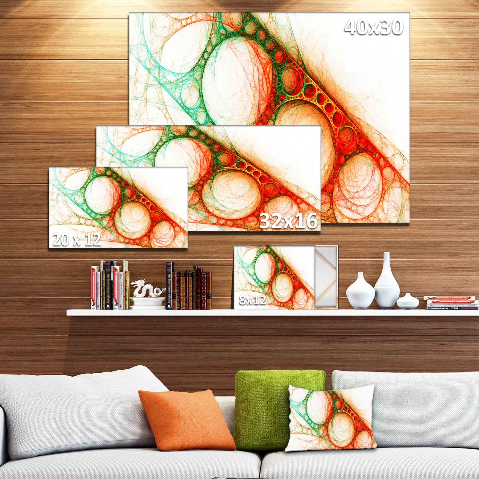 Red Green Metal Constructions - Abstract Digital Art Canvas Print