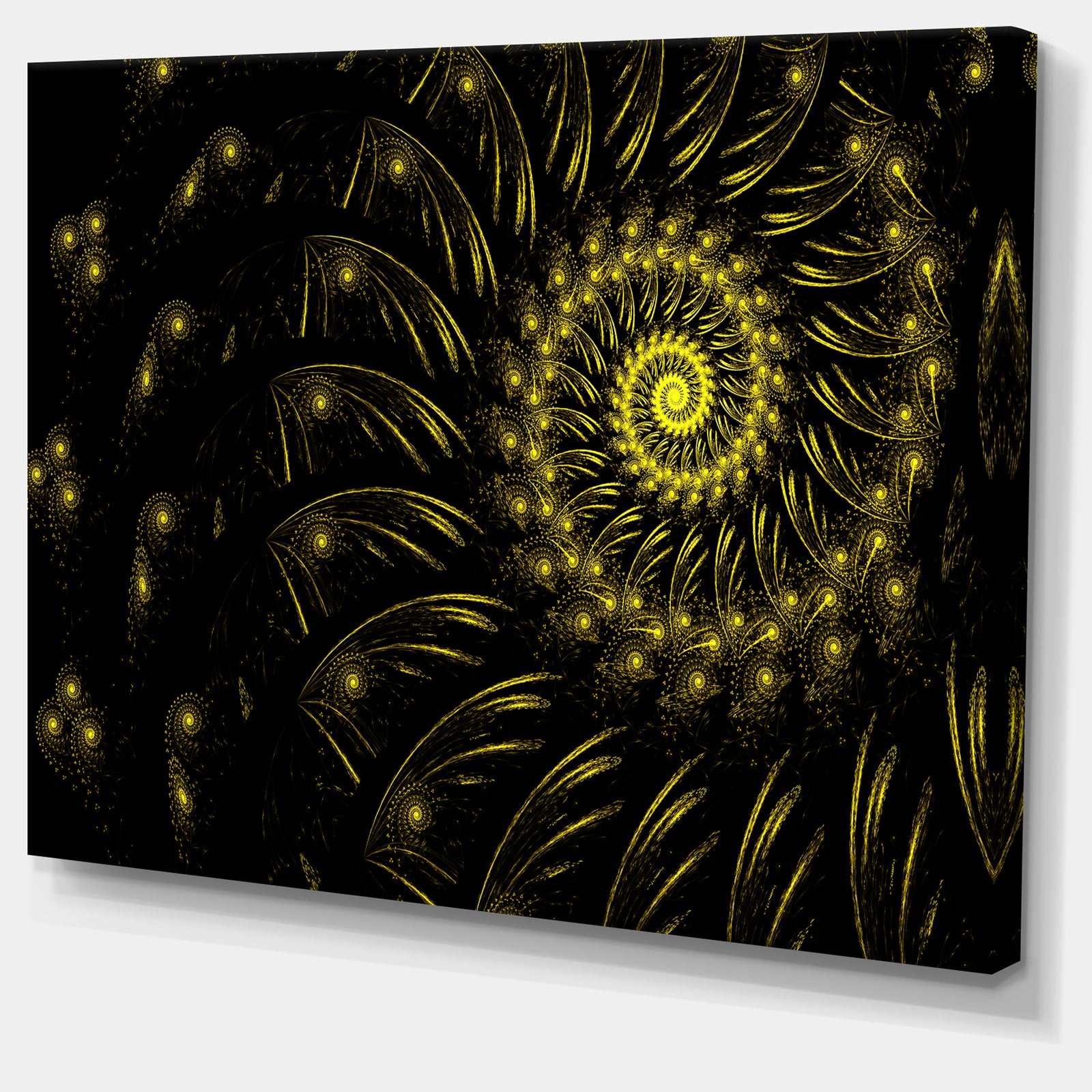 Endless Spiral Snail Yellow - Abstract Digital Art Canvas Print
