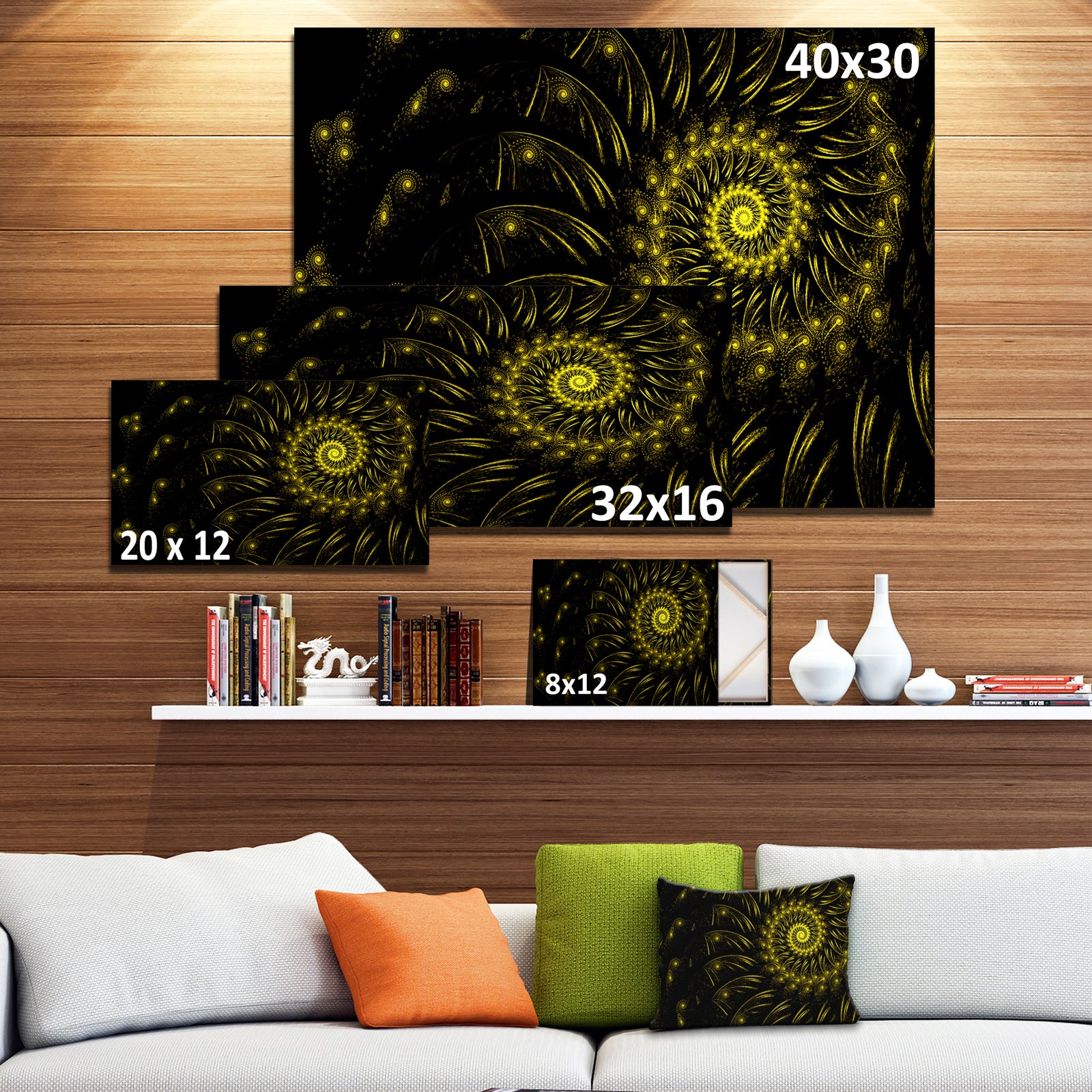 Endless Spiral Snail Yellow - Abstract Digital Art Canvas Print