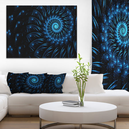 Endless Spiral Snail Blue - Abstract Digital Art Canvas Print
