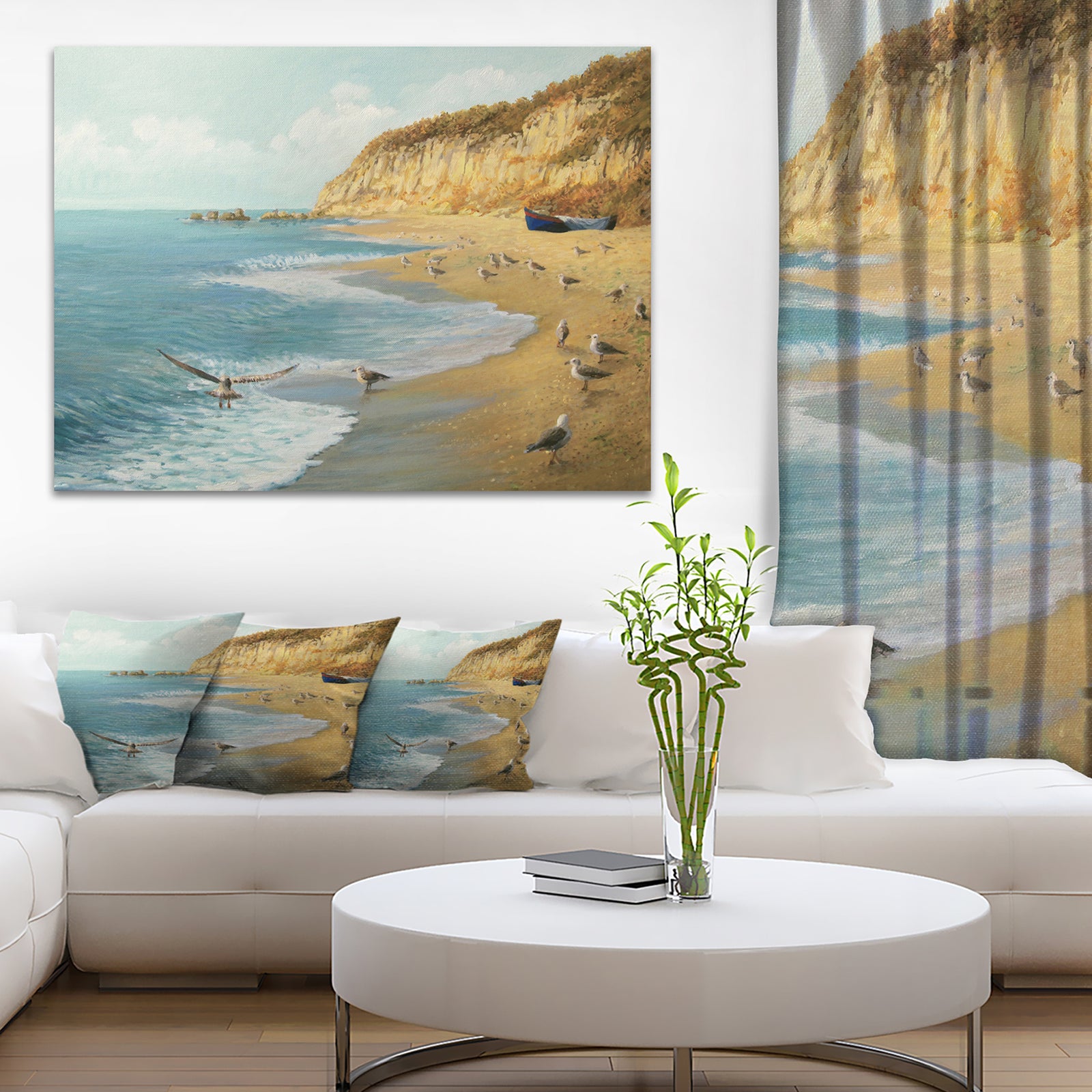 The Calm Beach - Landscape Painting Canvas Print