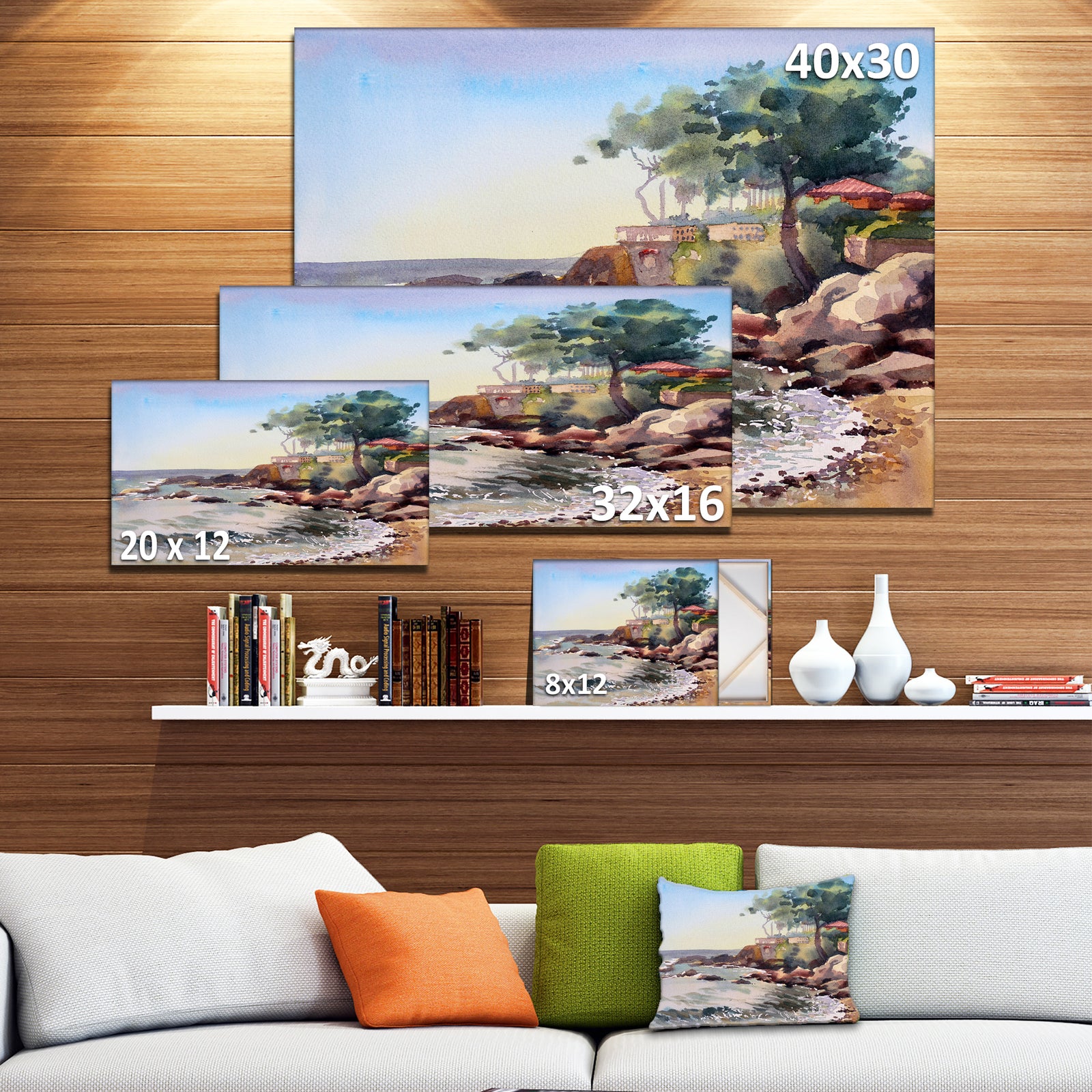 Cote d Azur France - Landscape Painting Canvas Art Print