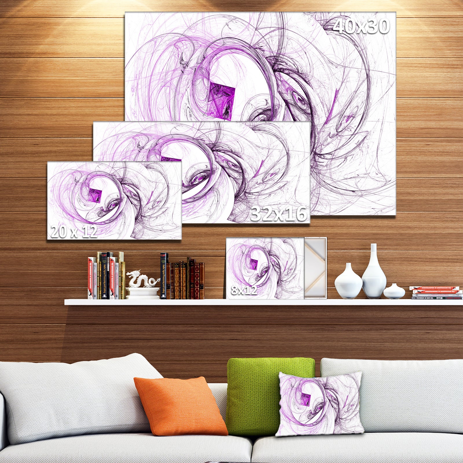 Billowing Smoke Purple - Abstract Digital Art Canvas Print