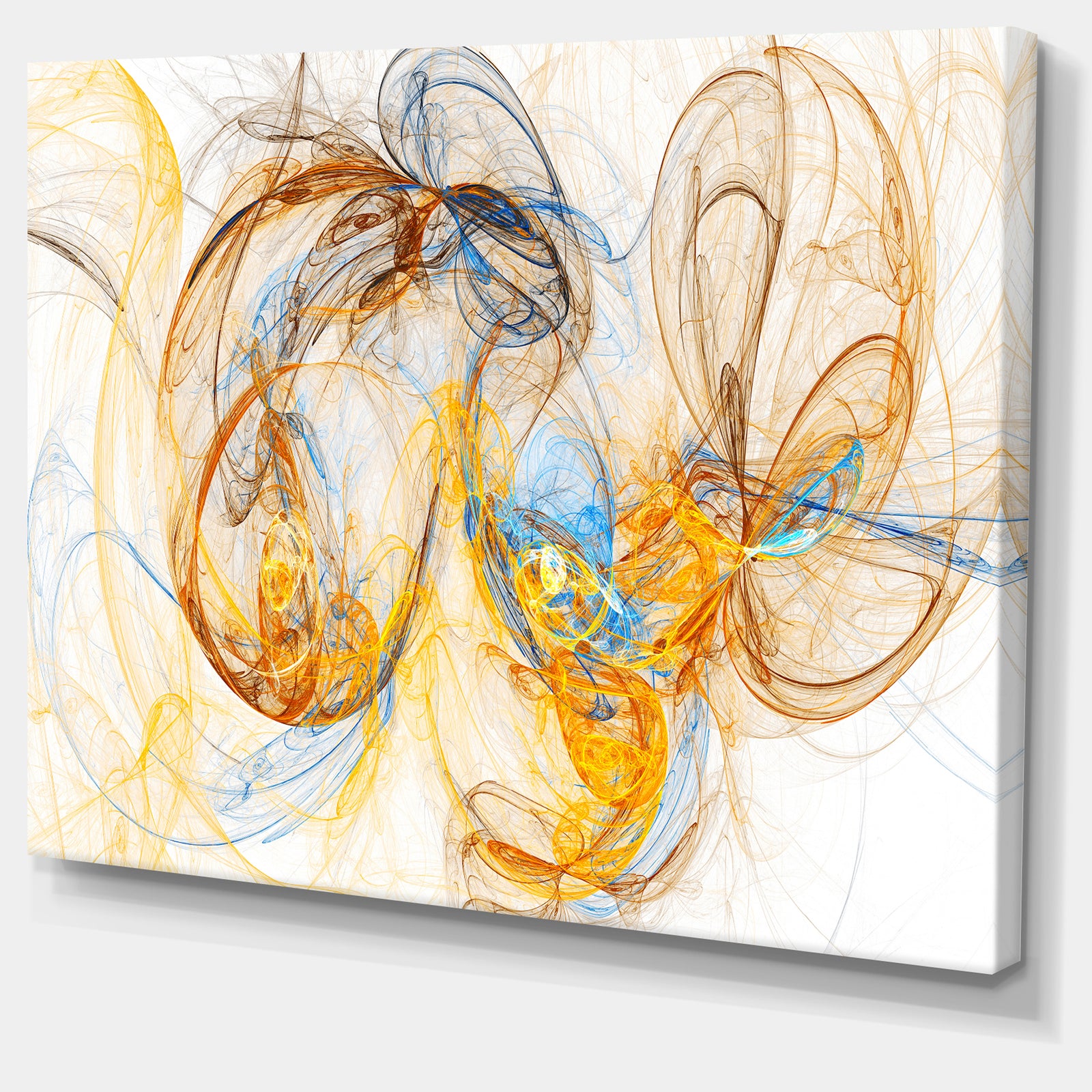Billowing Smoke Yellow - Abstract Digital Art Canvas Print