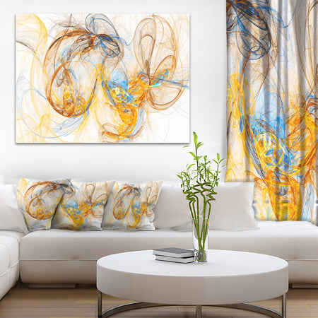 Billowing Smoke Yellow - Abstract Digital Art Canvas Print