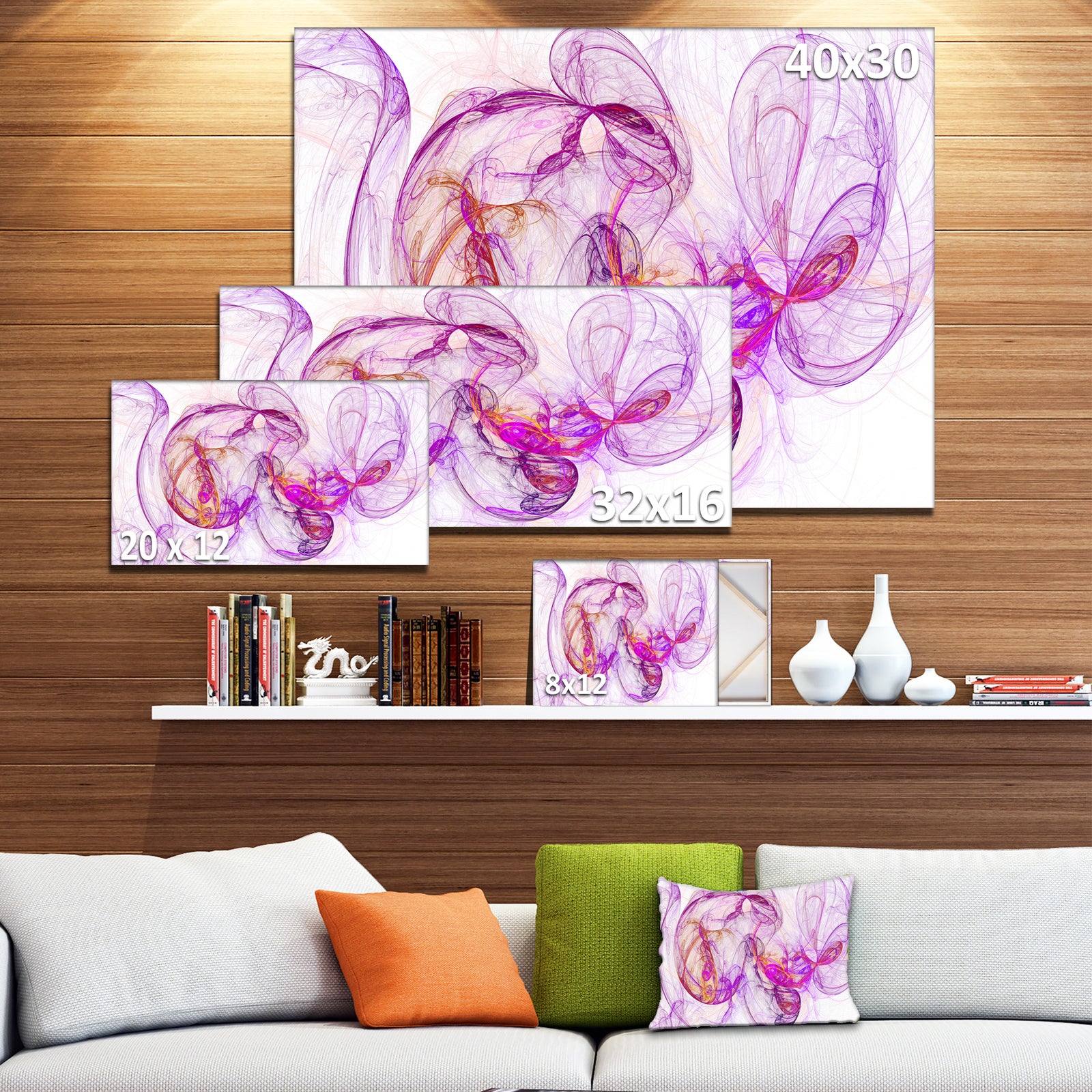 Billowing Smoke Magenta - Abstract Digital Art Canvas Print
