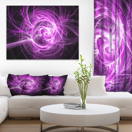 Wisps of Smoke Purple in Black - Abstract Digital Art Canvas Print