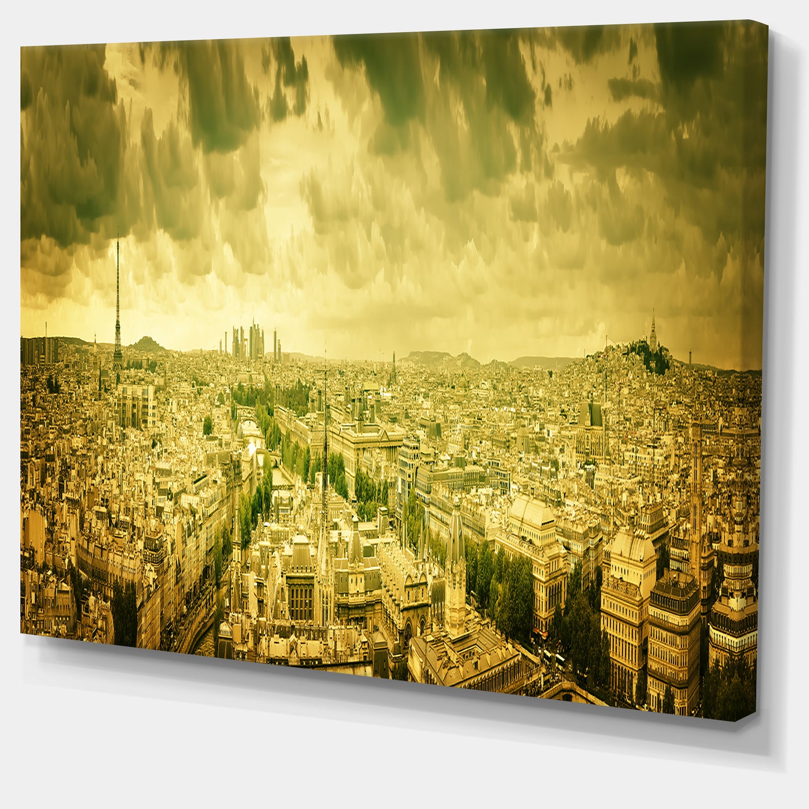 Paris Panorama with Scenic Sky - Cityscape Photo Canvas Art