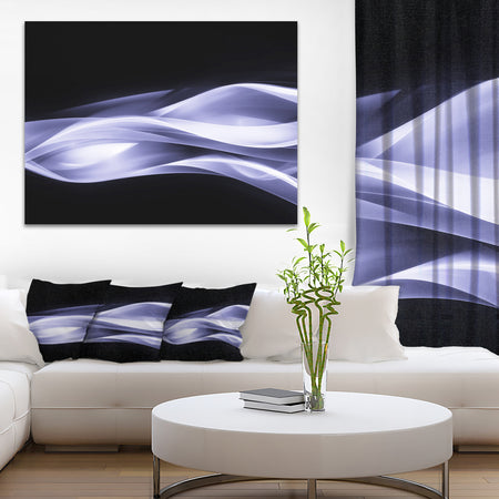 Fractal Lines Purple in Black - Abstract Digital Art Canvas Print