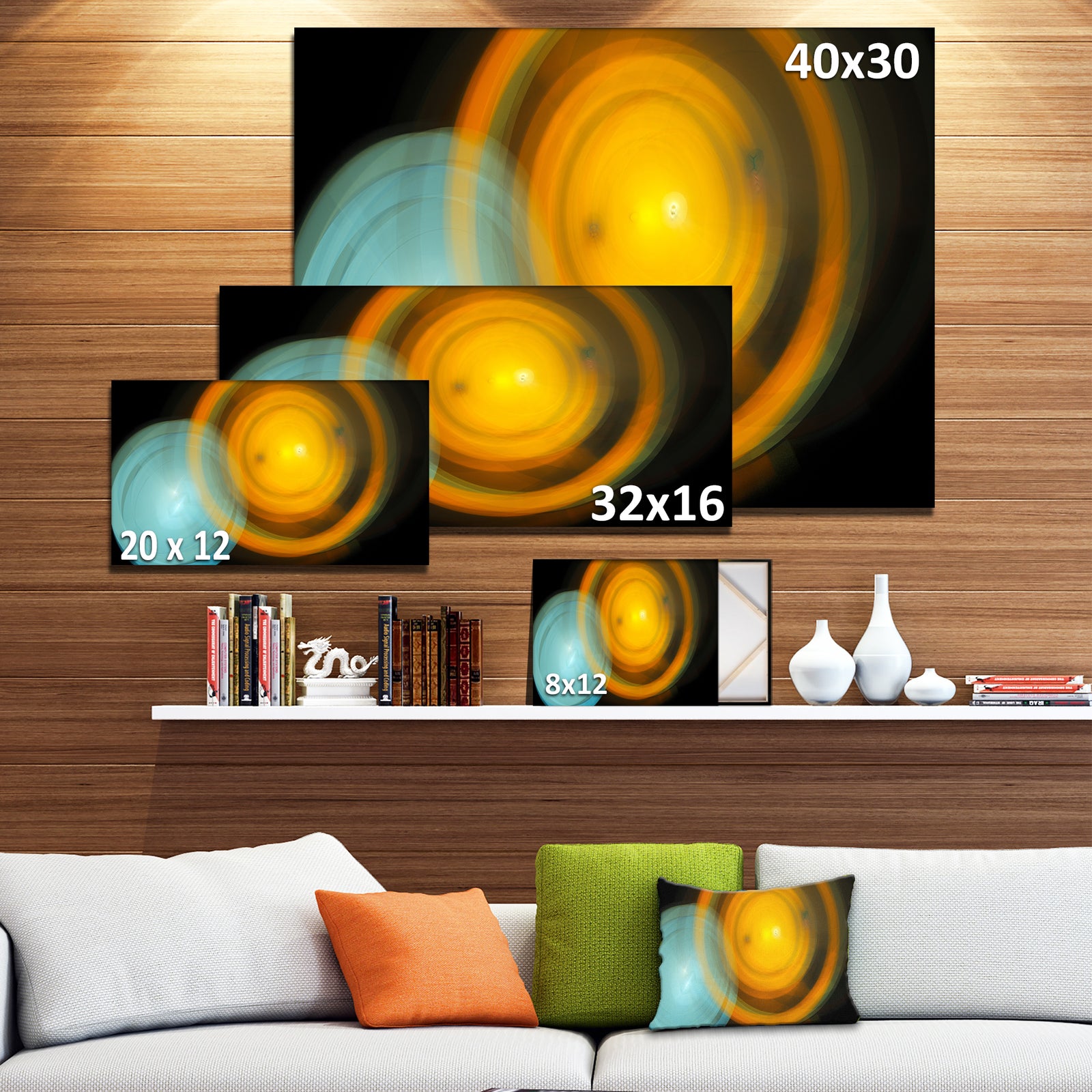 Orange Fractal Desktop Wallpaper - Abstract Digital Art Canvas Print