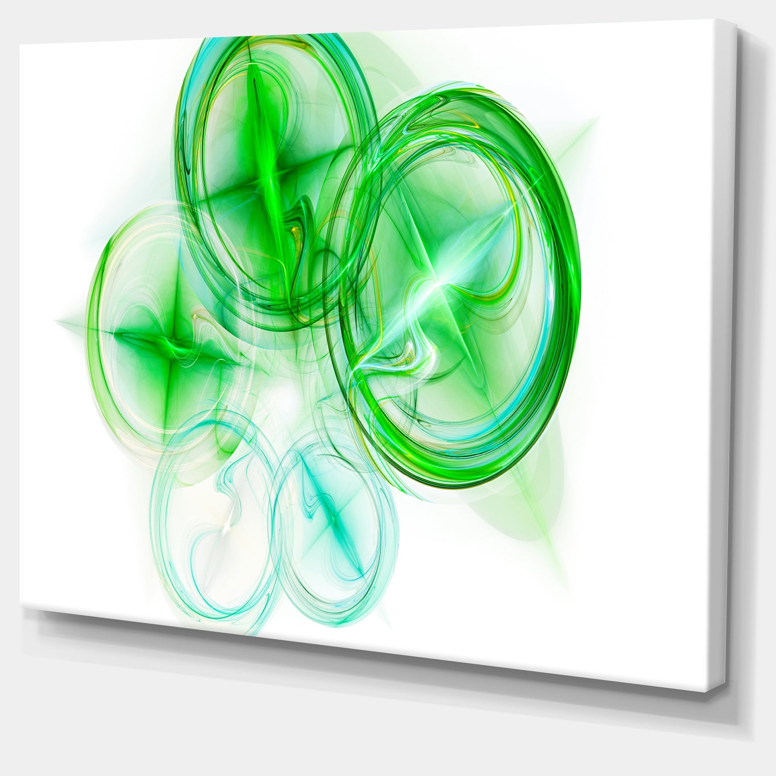 Green Fractal Desktop Wallpaper - Abstract Digital Art Canvas Print