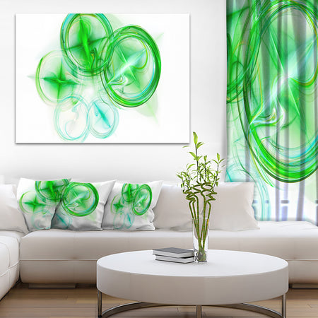 Green Fractal Desktop Wallpaper - Abstract Digital Art Canvas Print