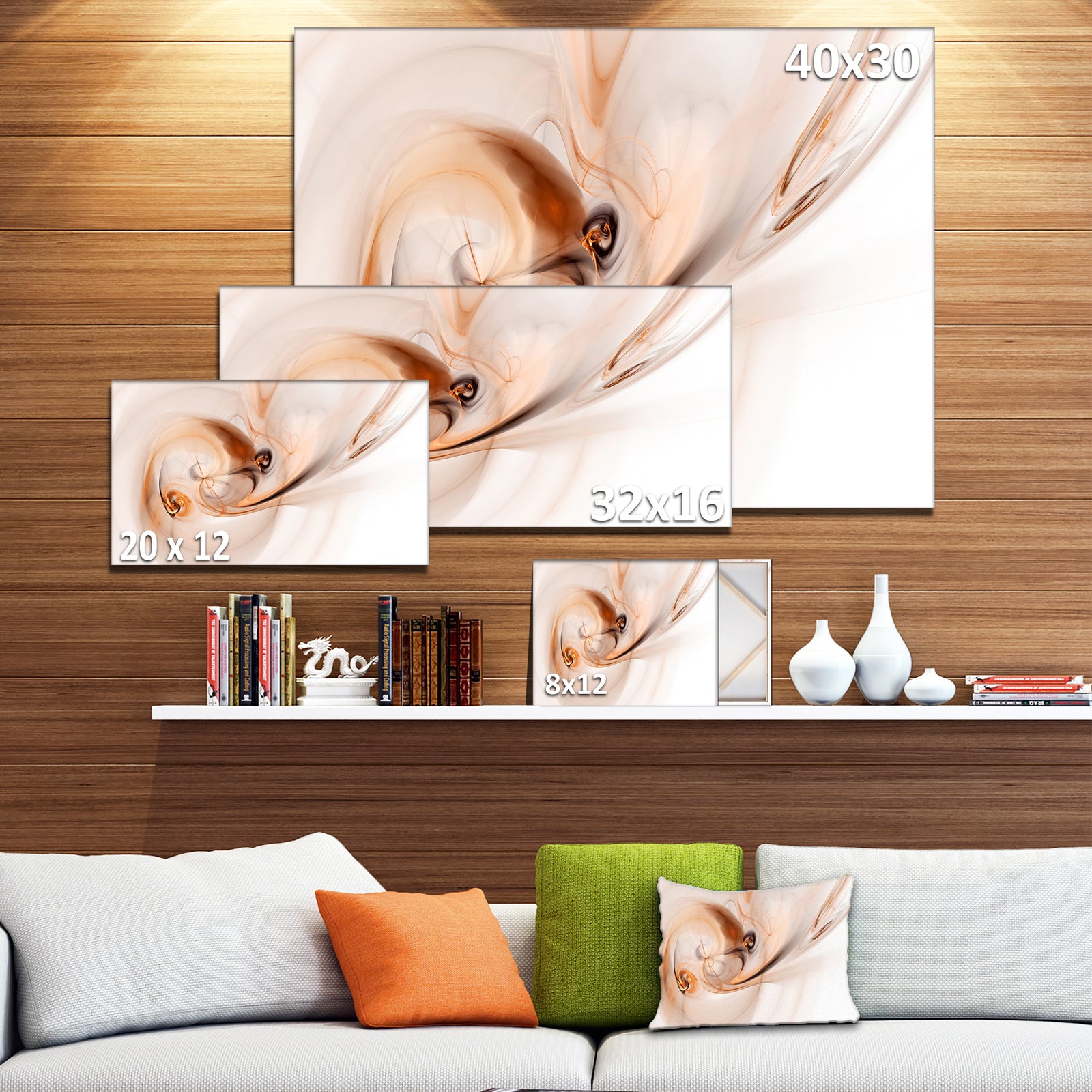 Spiral Nebula Space Orange - Abstract Digital Canvas Print