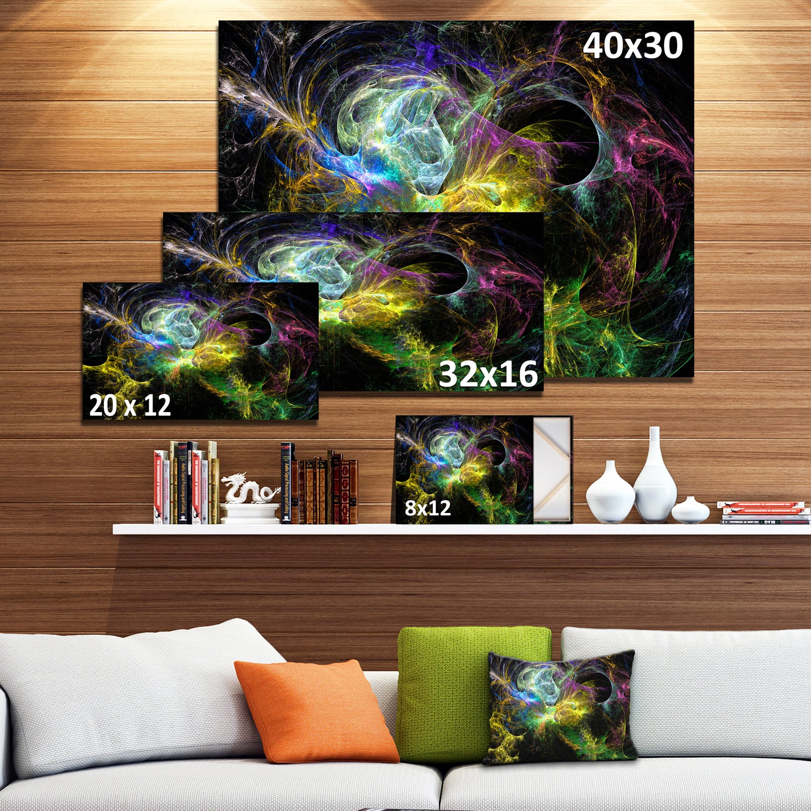 Wings of Angels Yellow - Abstract Digital Art Canvas Print