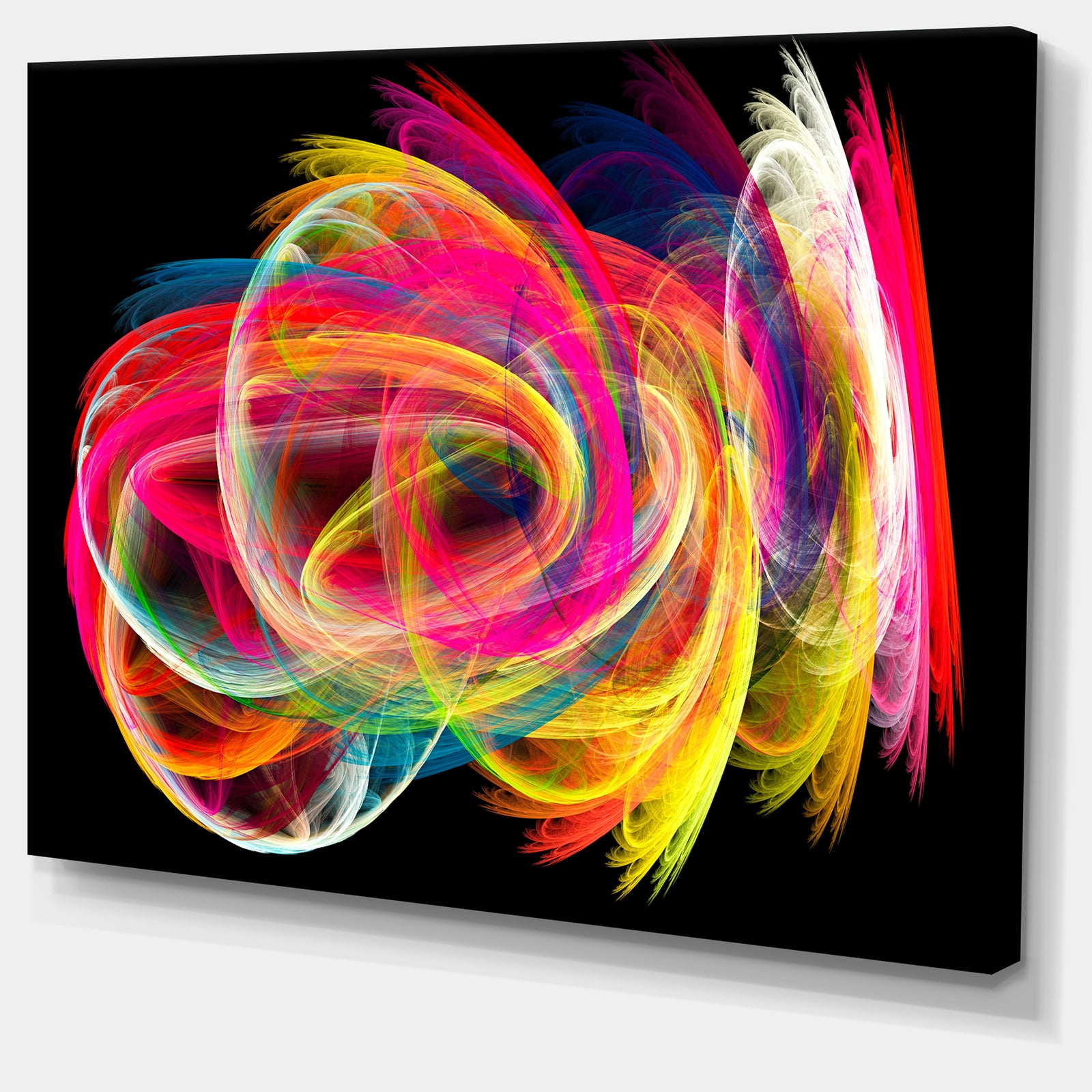 Colorful Thick Strokes in Black - Abstract Digital Canvas Print