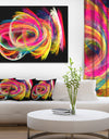 Colorful Thick Strokes in Black - Abstract Digital Canvas Print