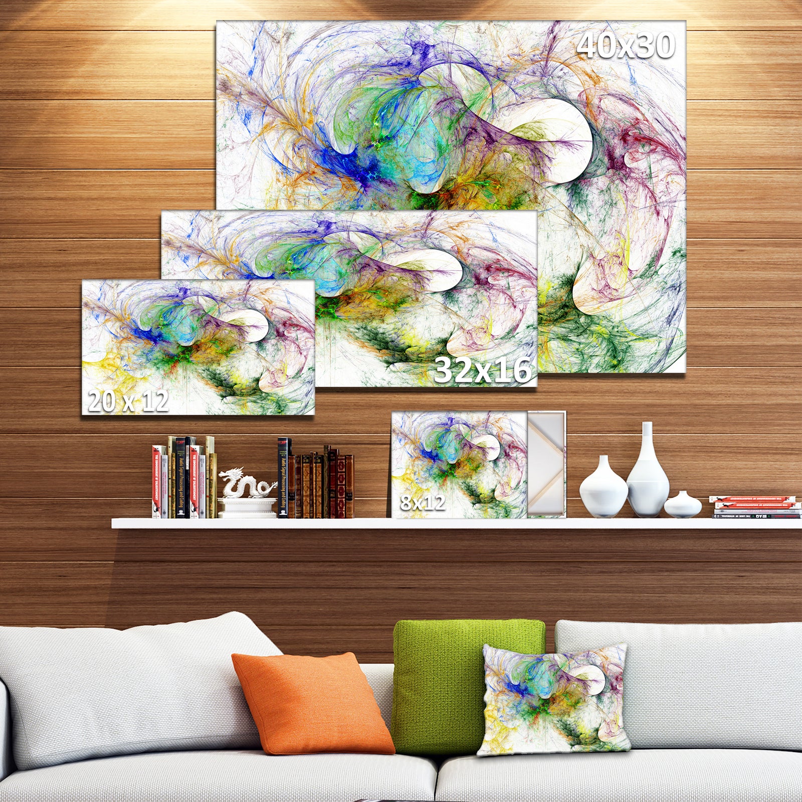 Wings of Angels Purple - Abstract Digital Art Canvas Print