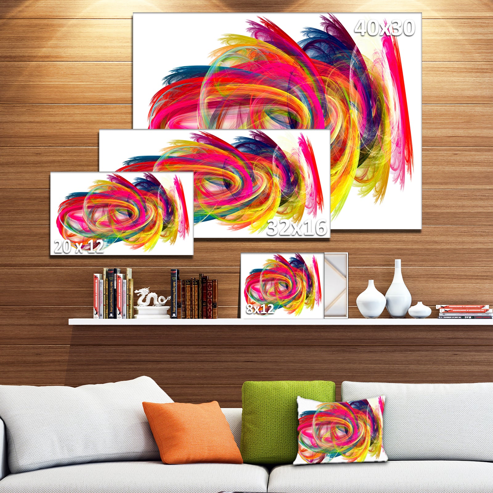 Colorful Thick Strokes - Abstract Digital Art Canvas Print