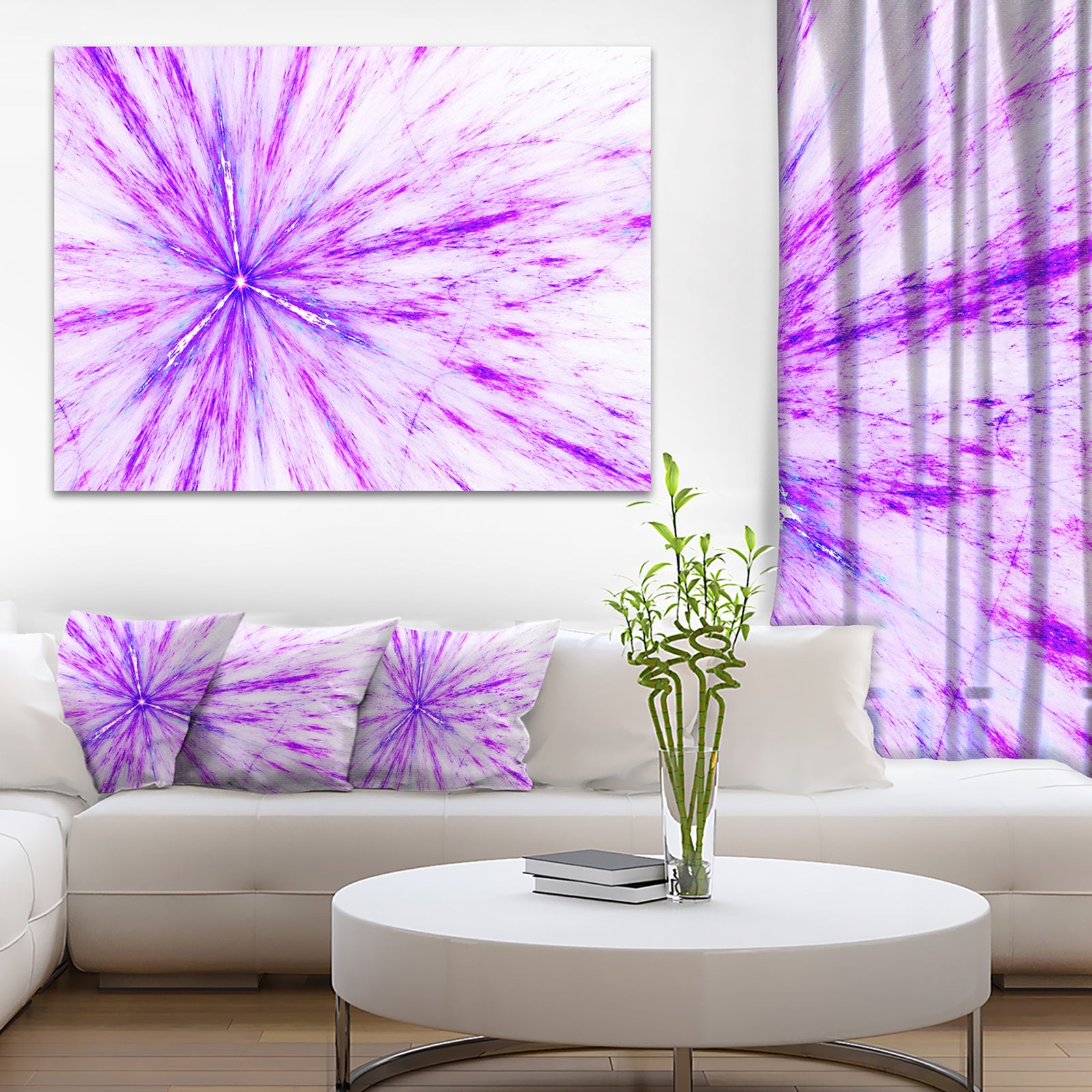 Purple Flash of Supernova - Abstract Digital Art Canvas Print