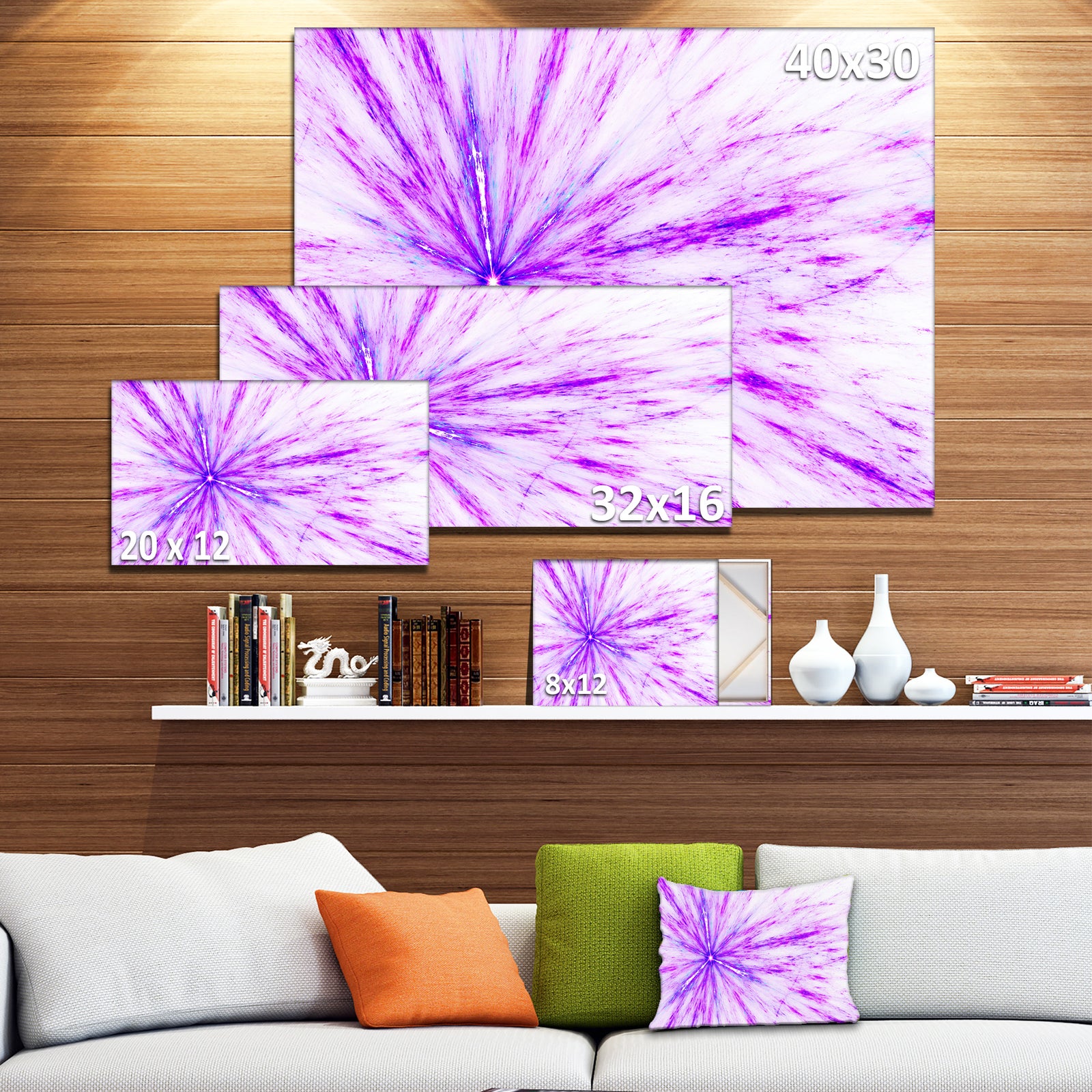 Purple Flash of Supernova - Abstract Digital Art Canvas Print