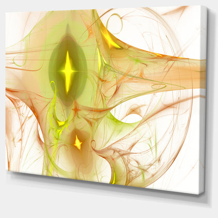 Yellow Bright Candle - Abstract Digital Art Canvas Print