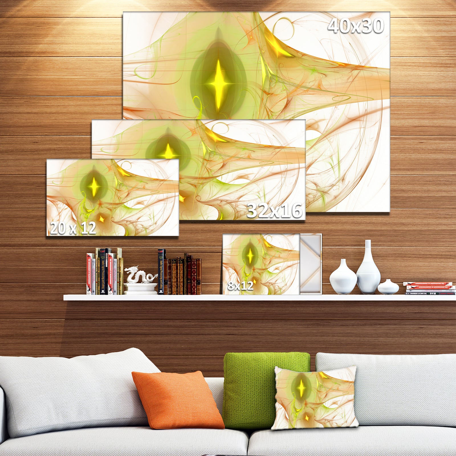 Yellow Bright Candle - Abstract Digital Art Canvas Print