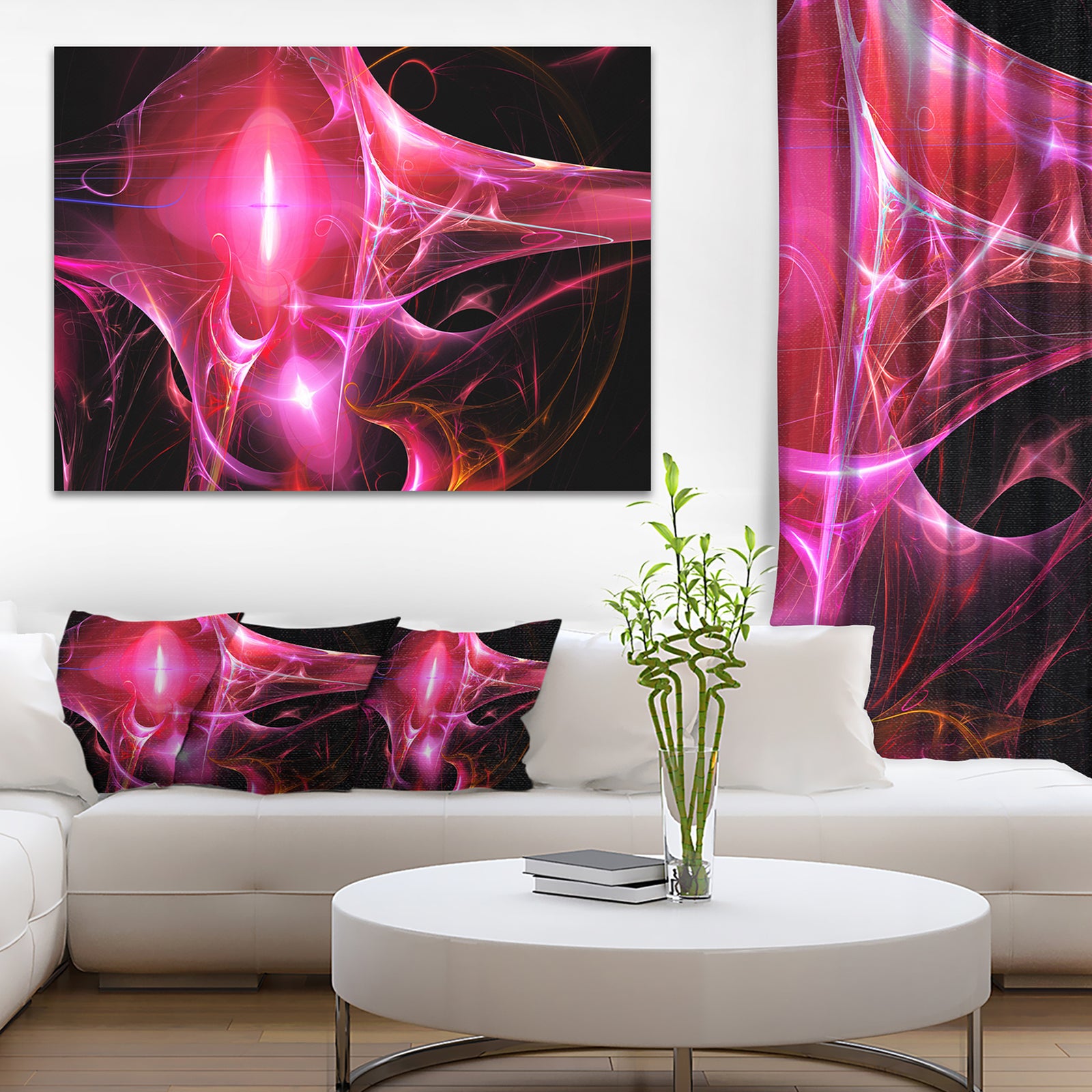 Red Bright Candle - Abstract Digital Art Canvas Print