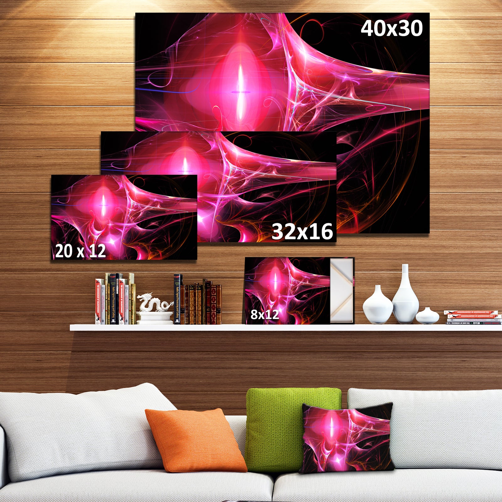 Red Bright Candle - Abstract Digital Art Canvas Print