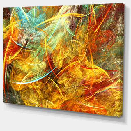 Yellow Swirling Clouds - Abstract Digital Art Canvas Print