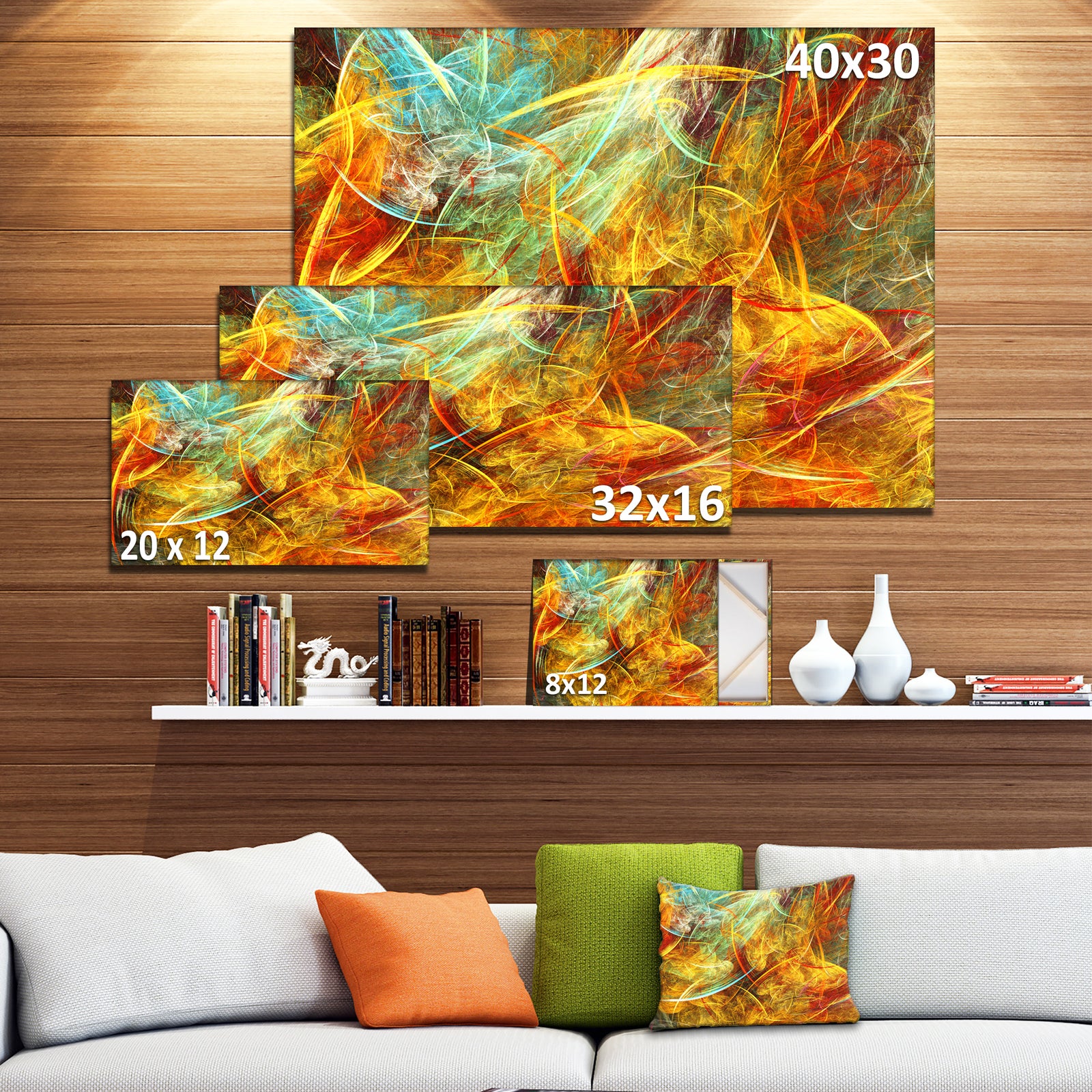 Yellow Swirling Clouds - Abstract Digital Art Canvas Print