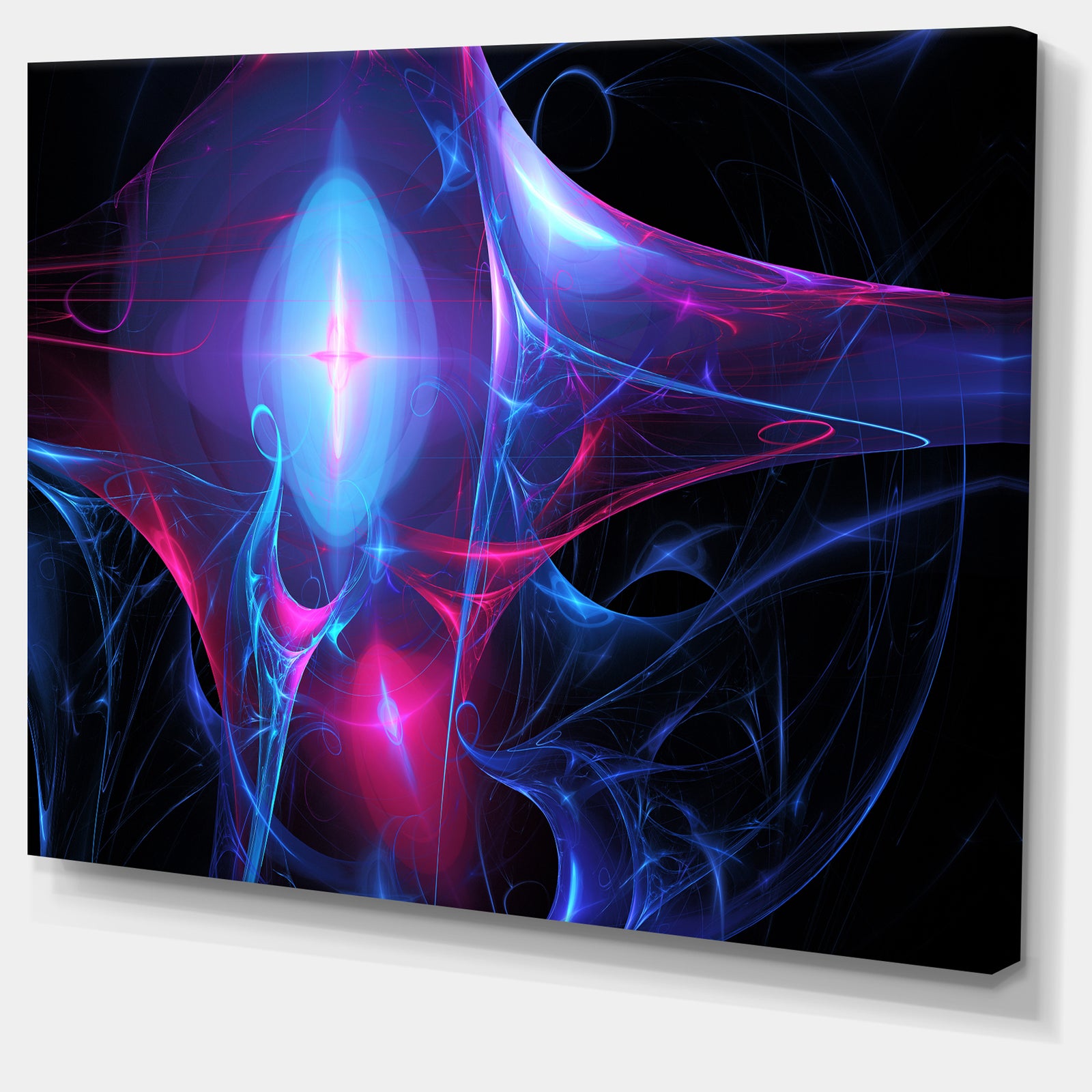 Blue Bright Candle - Abstract Digital Art Canvas Print
