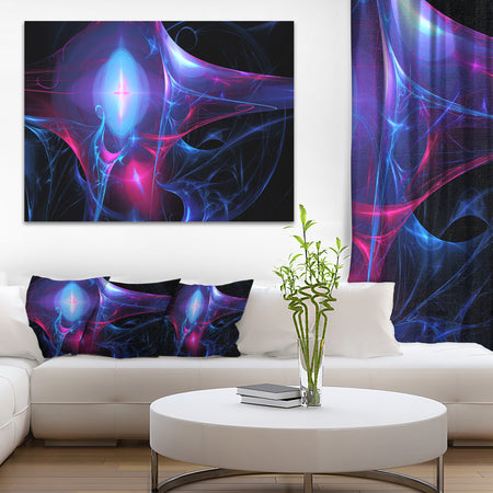 Blue Bright Candle - Abstract Digital Art Canvas Print