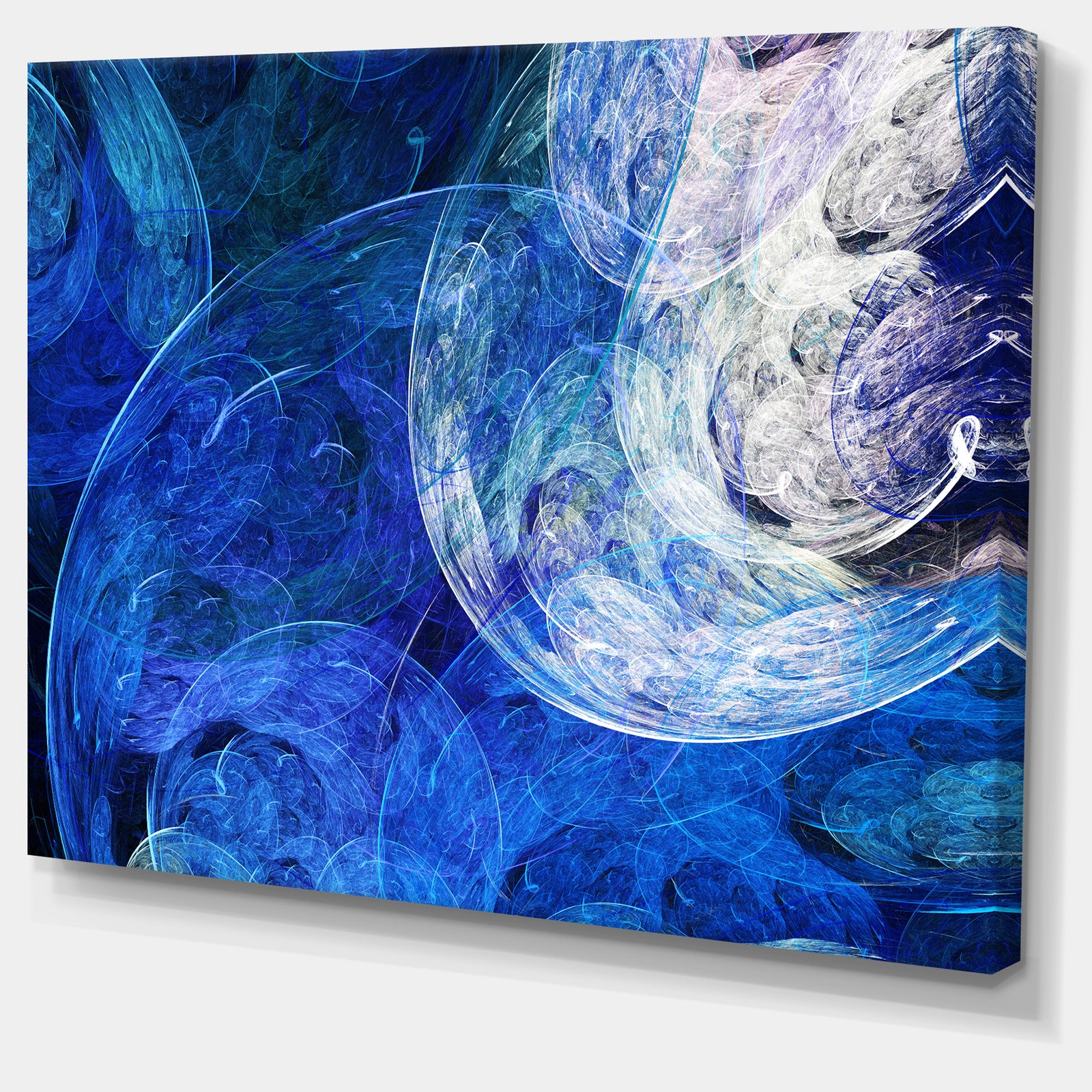 Blue Swirling Clouds - Abstract Digital Art Canvas Print