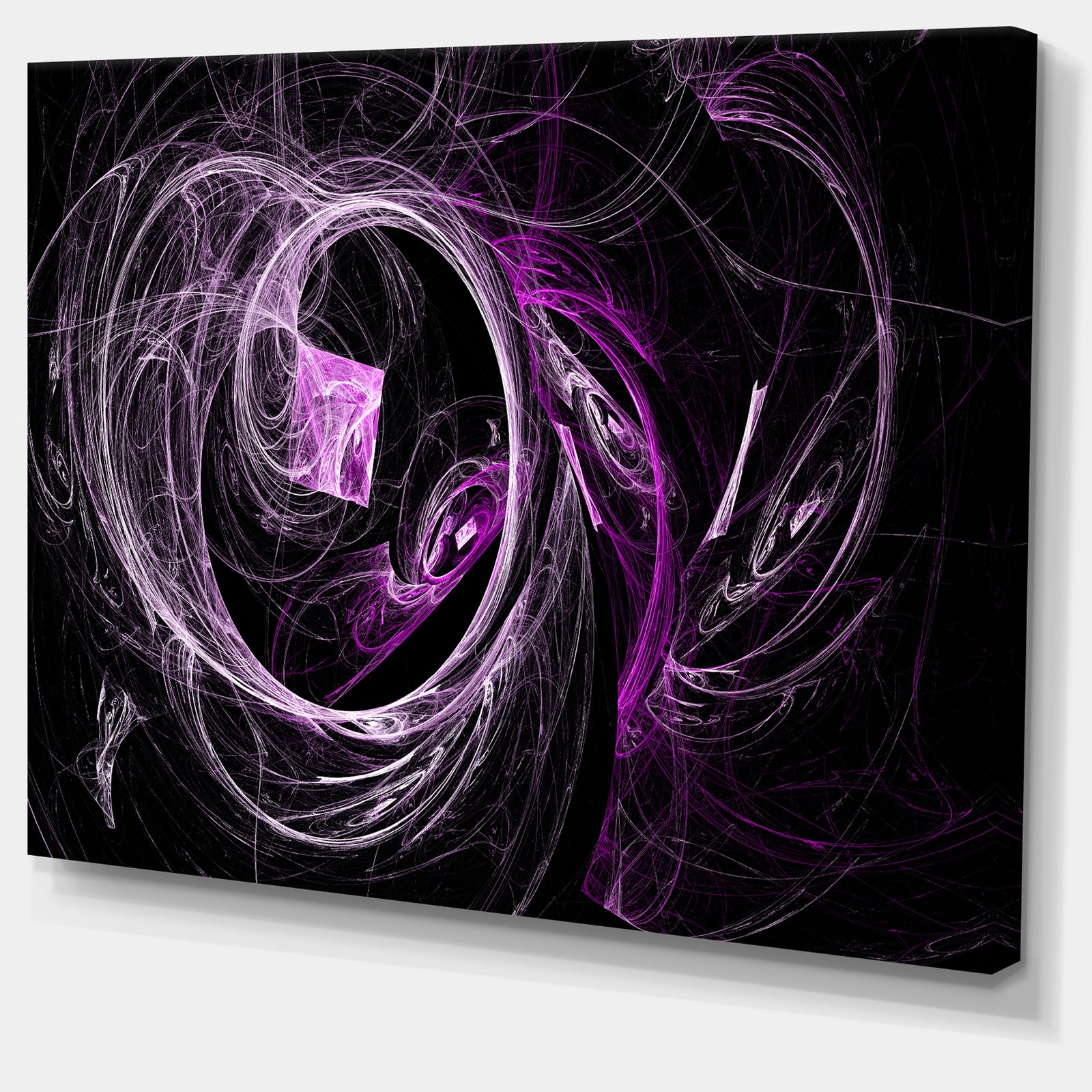 Billowing Smoke Purple in Black - Abstract Digital Art Canvas Print