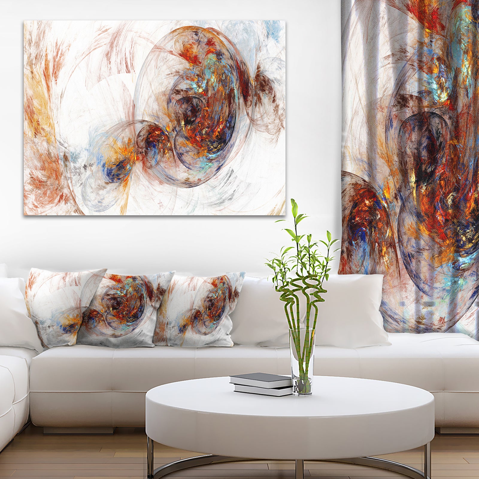 Colored Smoke Brown - Abstract Digital Art Canvas Print